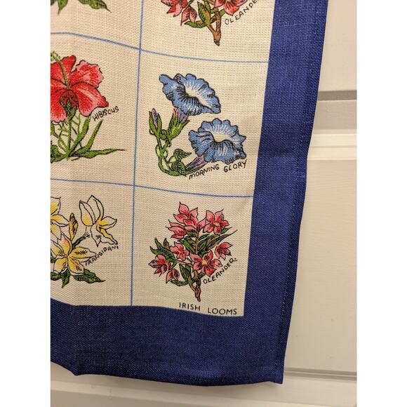 Irish Looms 100% Linen Tea Towel Hanging Decoration Flowers‎ Garden - Picture 3 of 6